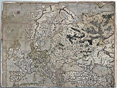 Карта Европы работы Меркадора 1554 г.